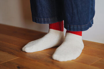 NK0704 Mohair Wool Pile Socks-CHRISTMAS RED-M,CHRISTMAS RED, small image number 6