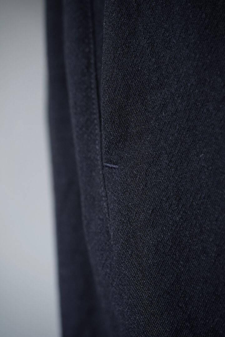 【CAPERTICA】CAP706PT18 Washable Wool Gaba / Loosey Trousers,BLACK NAVY, medium image number 4