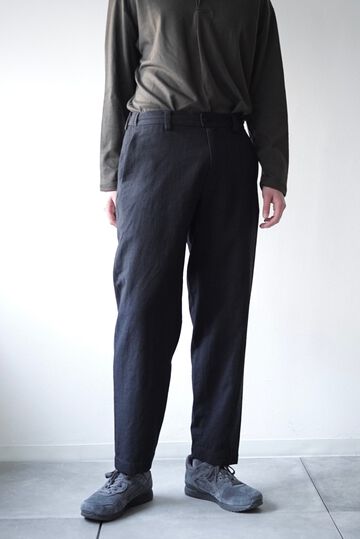 【CAPERTICA】CAP706PT18 Washable Wool Gaba / Loosey Trousers,BLACK NAVY, small image number 0