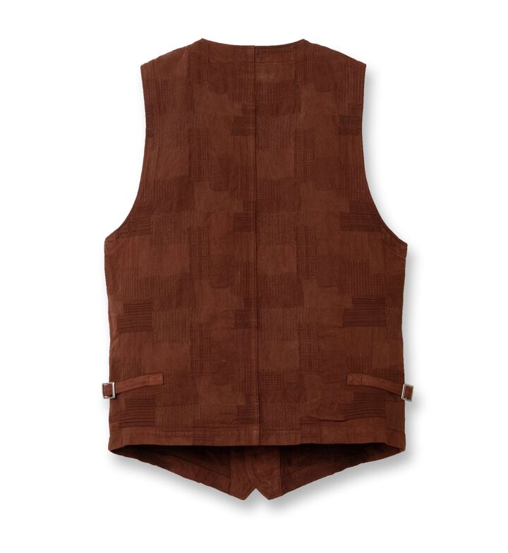 【Pre-order】4605 Amami Mud Dyed Jacquard Vest,BROWN, medium image number 1