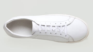 'STANLEY' LACE UP LEATHER SNEAKER (WHITE
 BLACK)-WHITE-42 (27~28cm),WHITE, small image number 2