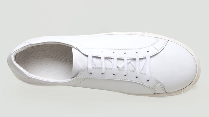 "STANLEY" LACE UP LEATHER SNEAKER (WHITE, BLACK)-WHITE-42 (27~28cm),WHITE, medium image number 2
