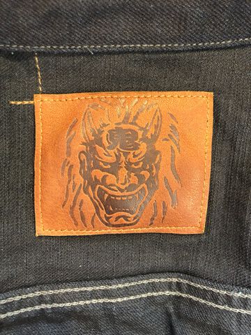 ONI02516-14BLK 14oz Oni Denim (Weft: Black) 2nd Type Jacket with handwarmers,, small image number 3