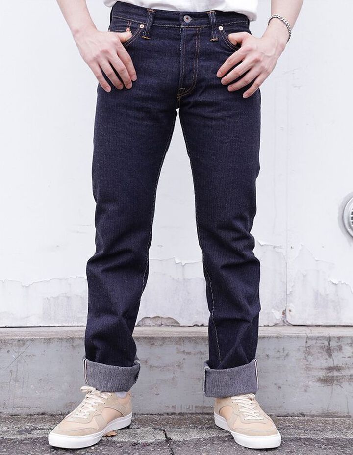 GZ-16ST-01OW 16oz Herringbone jeans straight(One washed),, medium image number 0