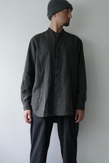 241SH08 ND-Linen Poplin / Granpa Shirts,SUMI, small image number 1