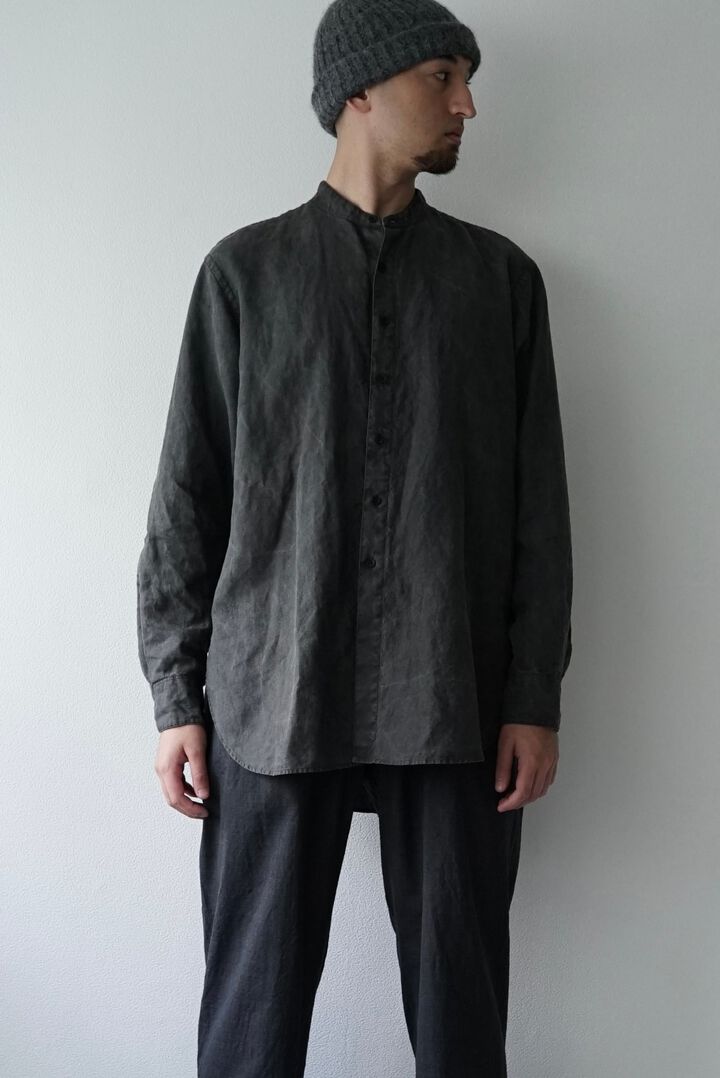 241SH08 ND-Linen Poplin / Granpa Shirts,SUMI, medium image number 1