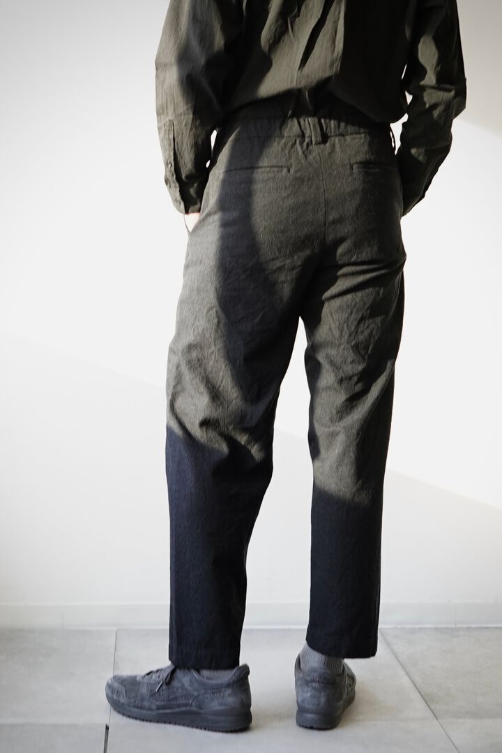 【CAPERTICA】CAP706PT18 Washable Wool Gaba / Loosey Trousers,BLACK NAVY, medium image number 10