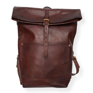 VS-205L LEATHER ROLL TOP Back pack (BROWN),, small image number 0