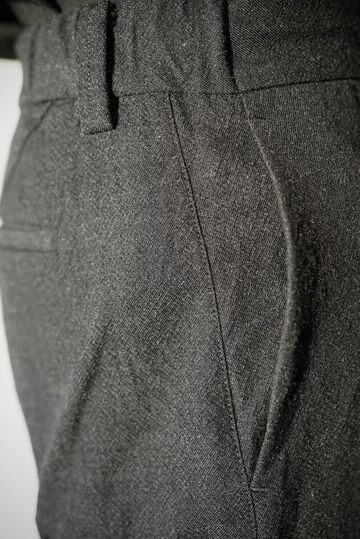 【CAPERTICA】CAP706PT18 Washable Wool Gaba / Loosey Trousers,BLACK NAVY, small image number 13