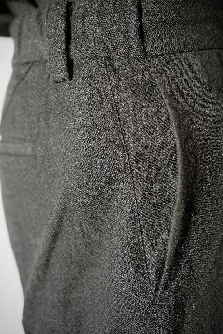 【CAPERTICA】CAP706PT18 Washable Wool Gaba / Loosey Trousers,BLACK NAVY, medium image number 13