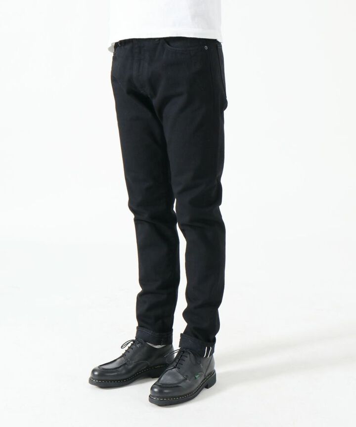 J214 14oz Tapered Model Black Denim Selvedge-One Wash-30,, medium image number 1