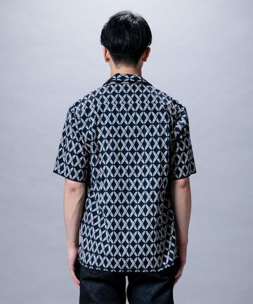 MXSS1003 Hand Printed Short Sleeve shirt,SAX, small image number 4