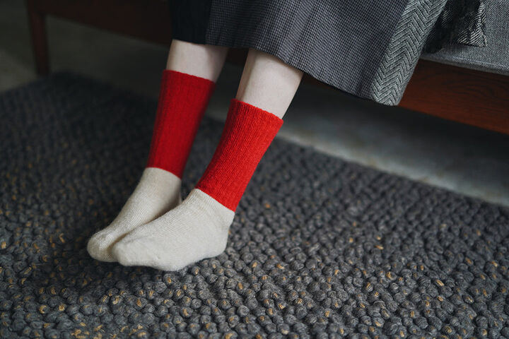 NK0207 Women's Mohair Wool Pile Socks S-SNOW NAVY,SNOW NAVY, medium image number 11