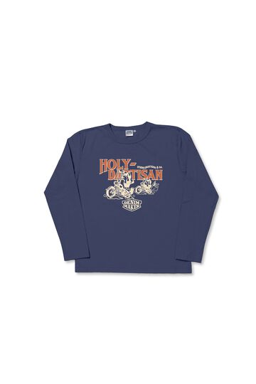 8150A Print Long Sleeve T-Shirts,NAVY, small image number 0