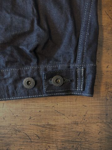 ONI02516-14BLK 14oz Oni Denim (Weft: Black) 2nd Type Jacket with handwarmers,, small image number 7