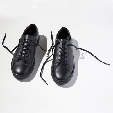 'STANLEY' LACE UP LEATHER SNEAKER (WHITE
 BLACK)-WHITE-42 (27~28cm),WHITE, small image number 11