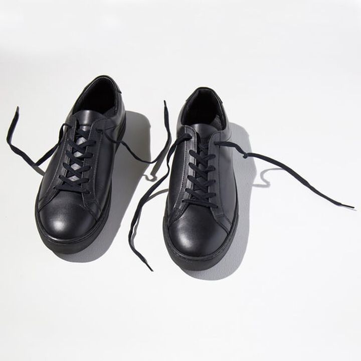 'STANLEY' LACE UP LEATHER SNEAKER (WHITE
 BLACK)-WHITE-42 (27~28cm),WHITE, medium image number 11