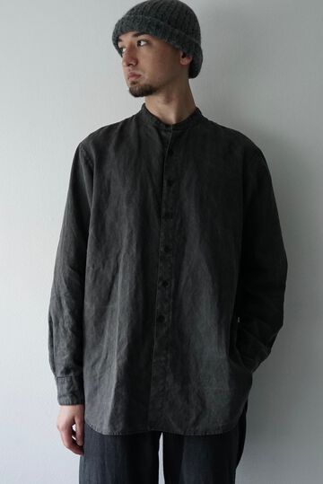 241SH08 ND-Linen Poplin / Granpa Shirts,SUMI, small image number 0