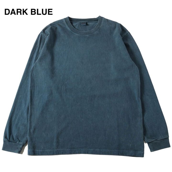 BR-24320 TUBE LONG SLEEVE T-SHIRT PIGMENT DYEING,DARK BLUE, medium image number 1