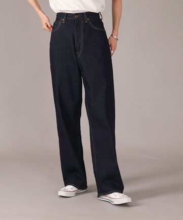 JUJE1002 High Waist Loose 【Women's】,INDIGO, small image number 0