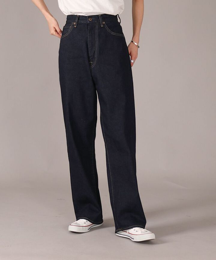 JUJE1002 High Waist Loose 【Women's】,INDIGO, medium image number 0