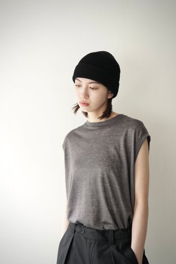 【CAPERTICA】CAP707CS05 Feather Linen Jersey / Loosey Tank_Top,BLACK, small image number 9