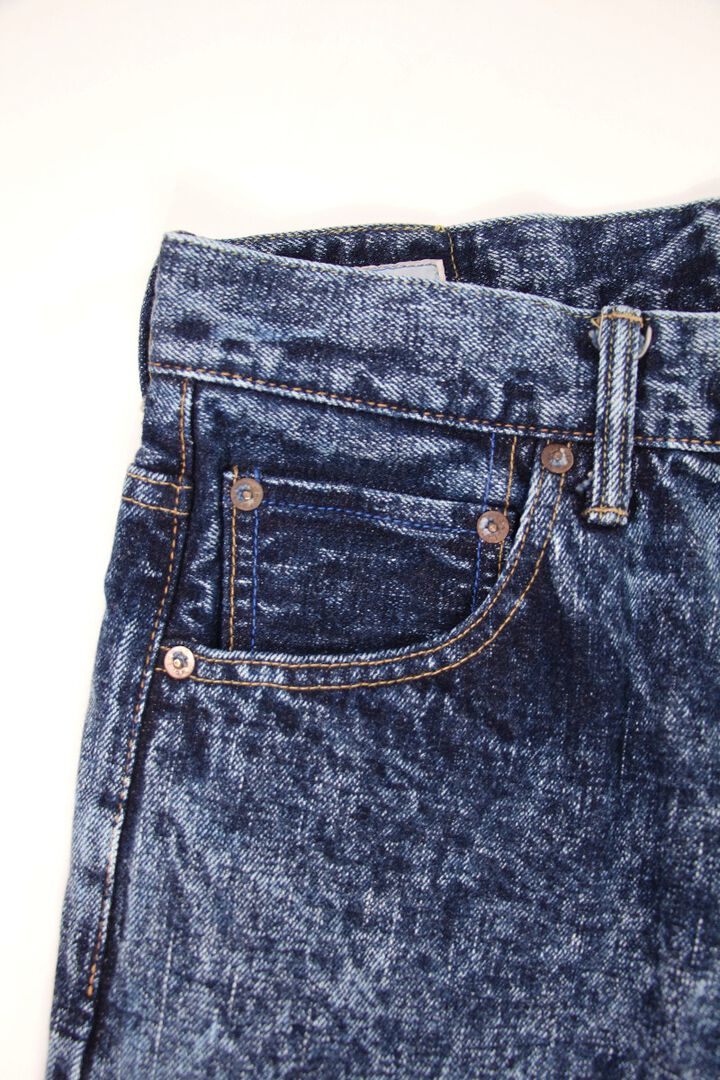 N1105AWHT 16.5oz Natural Indigo Acid Wash High Rise Tapered Jeans-One Washed-36,, medium image number 8