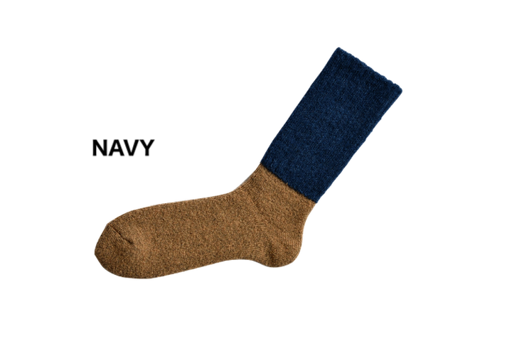 NK0702 Mohair Wool Pile Socks NAVY,NAVY, medium image number 1