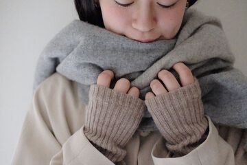 NK0115 Alpaca wool arm and leg warmers,BEIGE, small image number 0