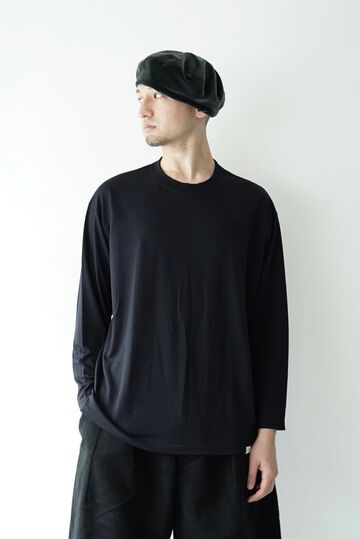 【CAPERTICA】CAP707CS14 Super140s Washable Wool DC_jersey / L/S FootBall Tee,MIDNIGHT, small image number 0