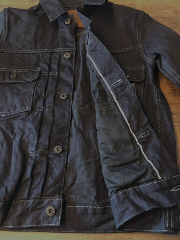 ONI02516-14BLK 14oz Oni Denim (Weft: Black) 2nd Type Jacket with handwarmers,, small image number 8