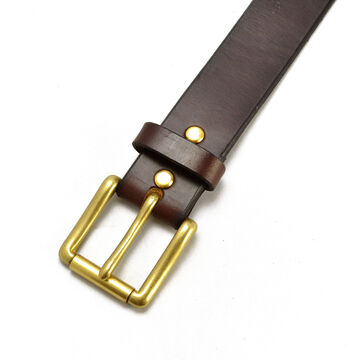 EGB40137AB Belt Men's Leather UK saddle leather 40mm width harness belt-NAVY-37inch (94cm) Limited color,NAVY, small image number 3