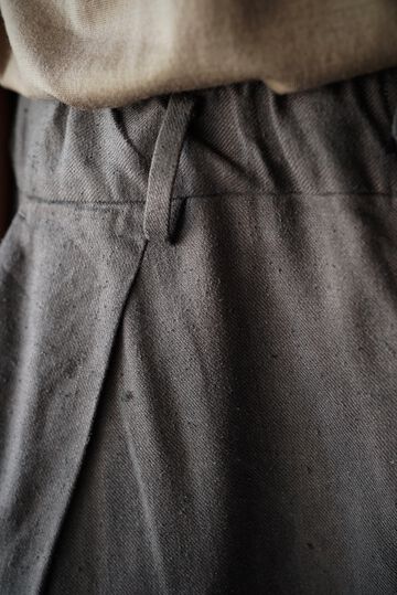 241PT05 Silk/Linen Gaba / W-Tuck Pants,GRAY, small image number 8