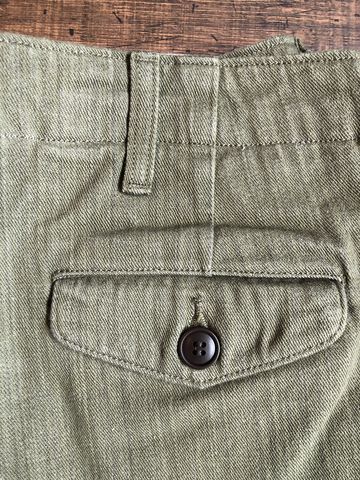 MXPT1016 10.5oz selvedge green denim trousers,OLIVE DRAB, small image number 6