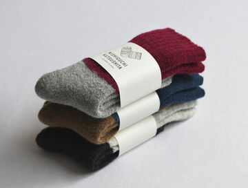 NK0702 Mohair Wool Pile Socks NAVY,NAVY, small image number 0