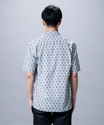 MXSS1003 Hand Printed Short Sleeve shirt,SAX, small image number 1