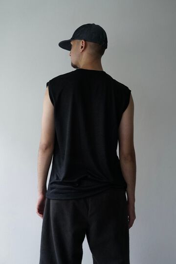 【CAPERTICA】CAP707CS05 Feather Linen Jersey / Loosey Tank_Top,BLACK, small image number 3