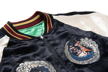 4600 Souvenir Jacket,BLACK x GREEN, small image number 4