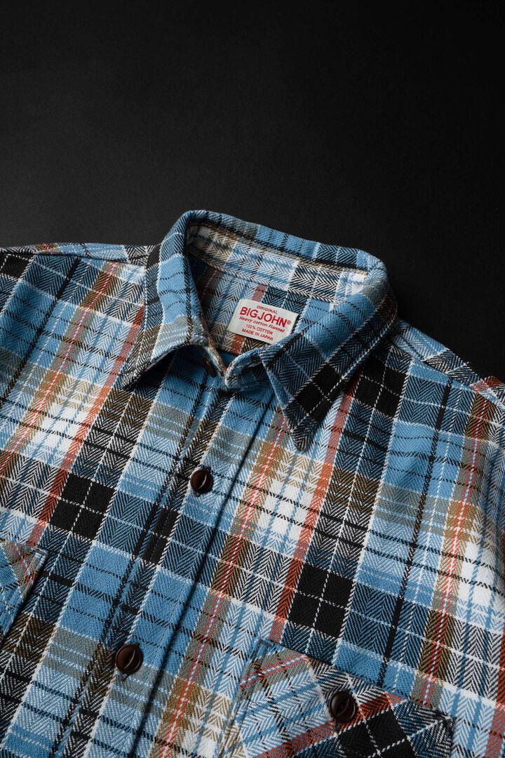 MS001E Check Flannel Shirt,BLUE, medium image number 5