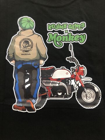 RNB-6551BK HONDA MONKEY COMBO T-SHIRT BLACK INDIGO × BLACK,BLACK, small image number 4