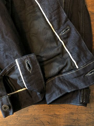 ONI02516-14BLK 14oz Oni Denim (Weft: Black) 2nd Type Jacket with handwarmers,, small image number 9