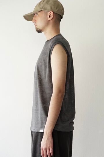 【CAPERTICA】CAP707CS05 Feather Linen Jersey / Loosey Tank_Top,BLACK, small image number 7