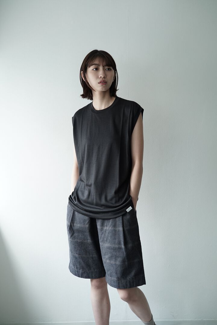 【CAPERTICA】CAP707CS01 Super140s Washable Wool DC_jersey / Loosey Tank_Top,MIDNIGHT, medium image number 11