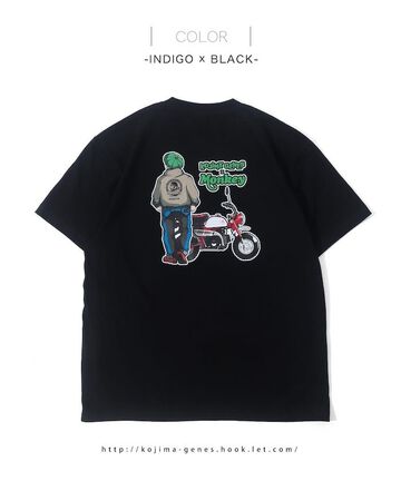 RNB-6551BK HONDA MONKEY COMBO T-SHIRT BLACK INDIGO × BLACK,BLACK, small image number 2