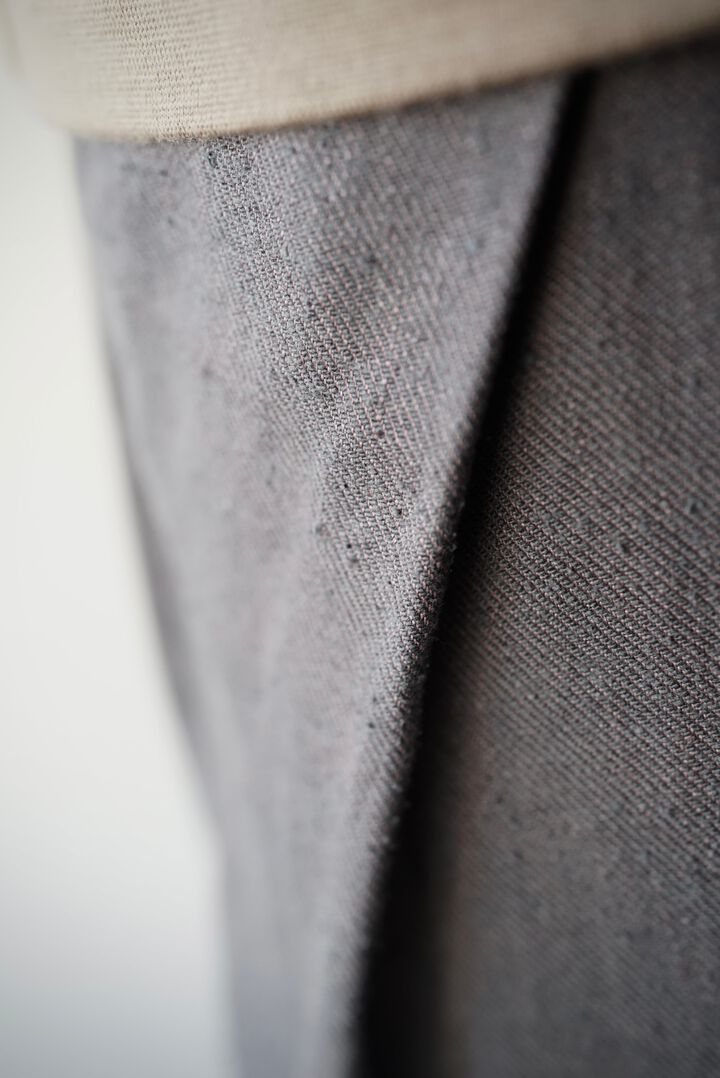 241PT05 Silk/Linen Gaba / W-Tuck Pants,GRAY, medium image number 6