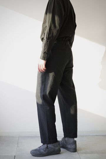 【CAPERTICA】CAP706PT18 Washable Wool Gaba / Loosey Trousers,BLACK NAVY, small image number 9
