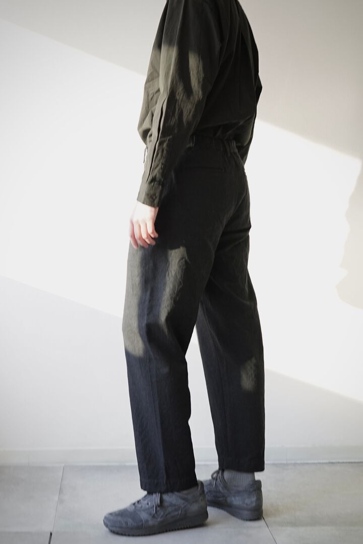 【CAPERTICA】CAP706PT18 Washable Wool Gaba / Loosey Trousers,BLACK NAVY, medium image number 9