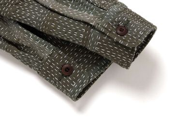 【Pre-order】5718 Noragi ARMY Sashiko Long Sleeve Shirts,ARMY GREEN, small image number 4