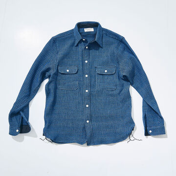 SSS24-01 Natural Indigo Dyeing OX Work Shirt,INDIGO, small image number 0