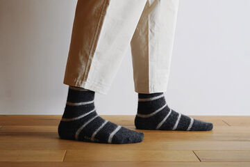 NK0703 Mohair Wool Border Socks MOCHA BEIGE,MOCHA BEIGE, small image number 6